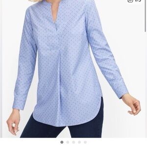 Talbots Women's Blue Polka Dot Top